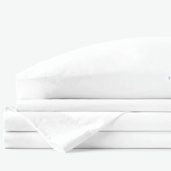 White Twin XL Classic Wrinkle-Free Sateen Bed Sheet Set (The Company Store)